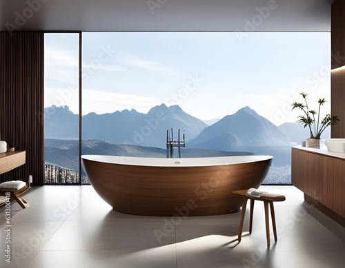 Baignoire vue montagne