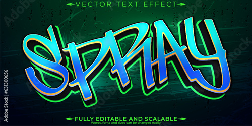 Graffiti text effect, editable spray and street text style