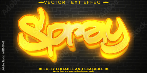 Graffiti text effect, editable spray and street text style