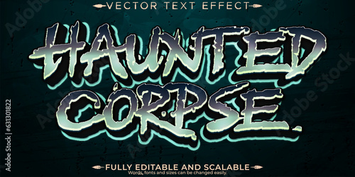 Haunted editable text effect, dead and scary text style
