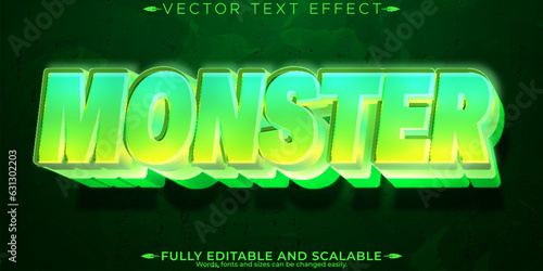 Monster text effect, editable devil and spooky text style