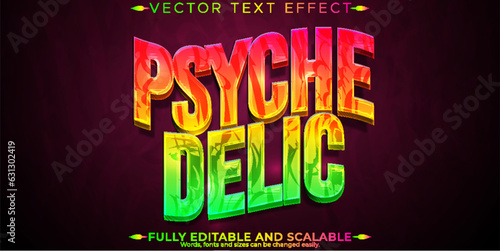 Psychedelic text effect, editable magic and dreamy text style