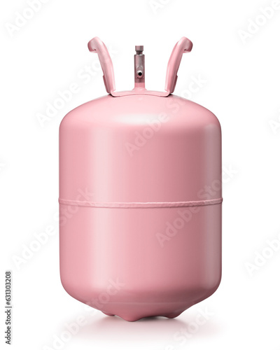 Pink gas cylinder, for air conditioner refrigerant r410a isolated