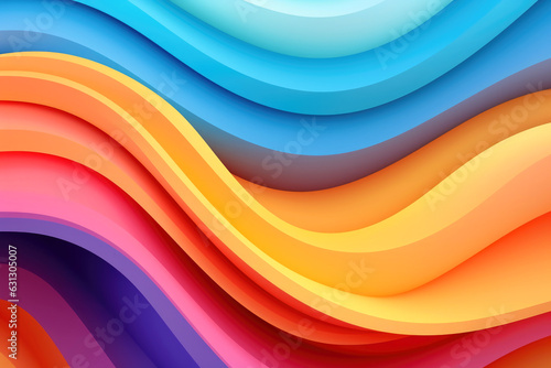 Colorful 3D wave gradient background. Generative ai