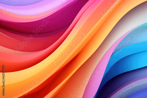 Colorful 3D wave gradient background. Generative ai