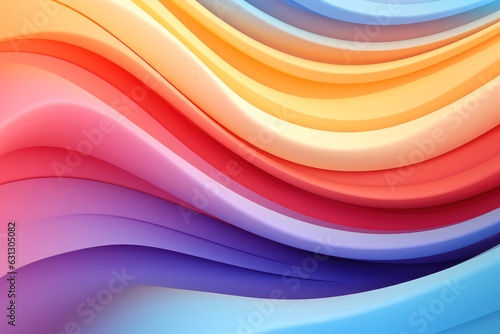 Colorful 3D wave gradient background. Generative ai