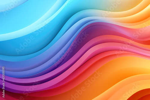 Colorful 3D wave gradient background. Generative ai