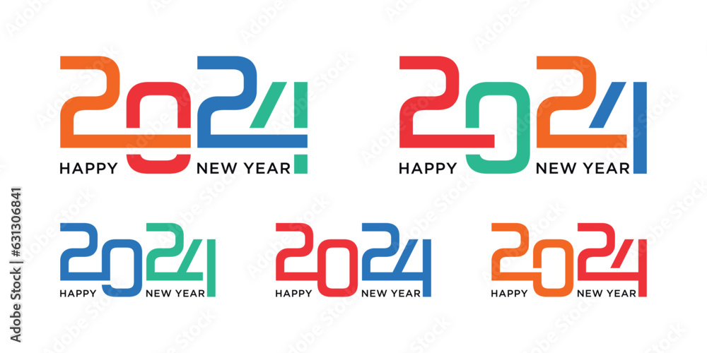 2024 happy new year logo design template vector illustration with unique modern concept 2024 happy new year logo design template vector illustration with unique modern concept
