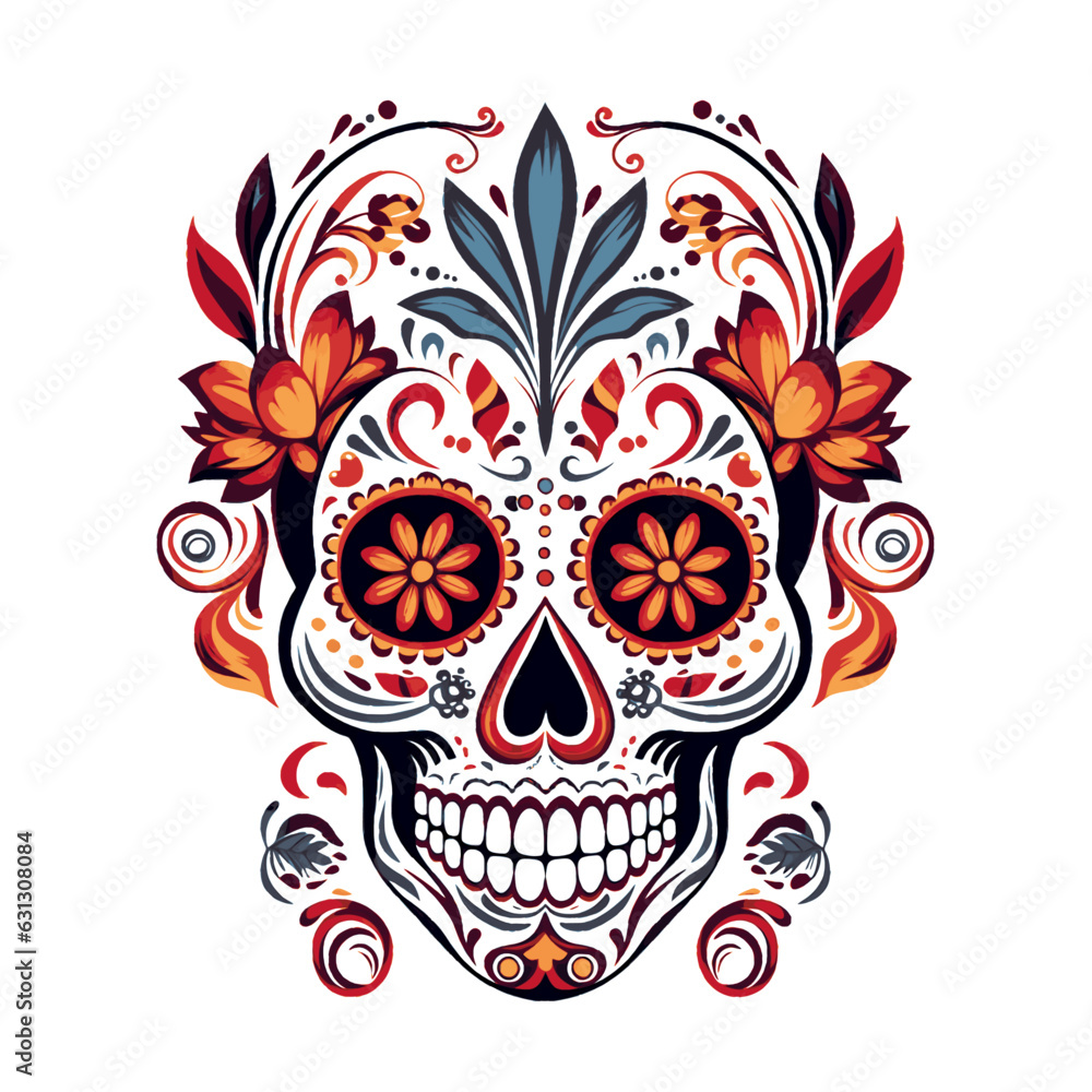 Fototapeta premium colorful boho skull 