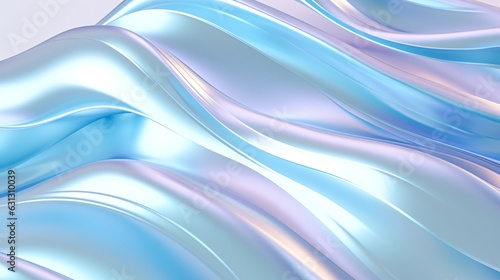 Blue and purple pastel waves with metallic sheen,16:9 abstract background - AI Generated