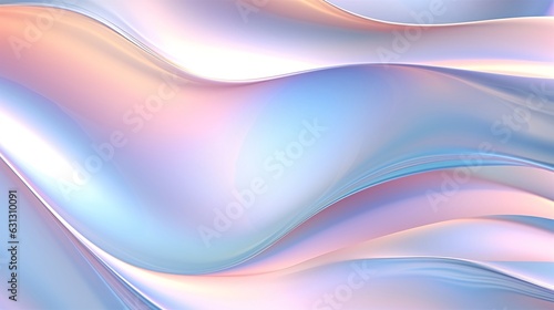 Blue and purple pastel waves with metallic sheen,16:9 abstract background - AI Generated