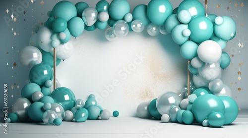 Holiday balloon frame background
