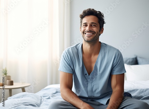 Smiling man in home