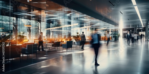 blur background modern office interior. Generative AI