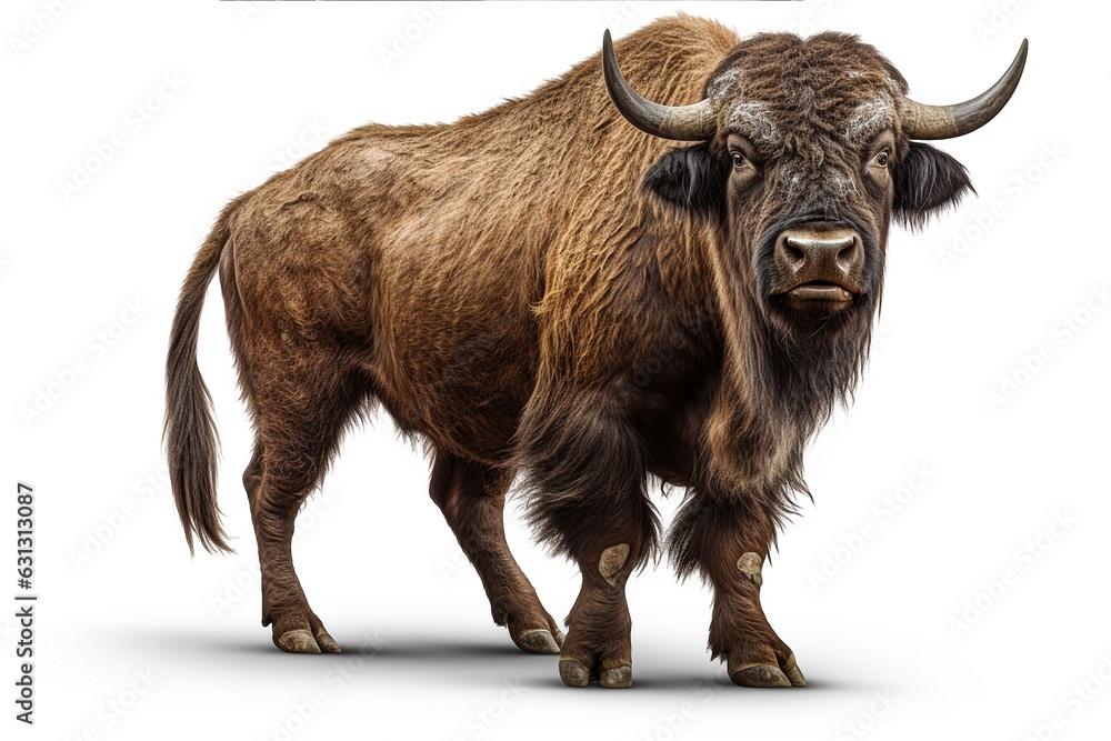 buffalo isolated on white background - obrazy, fototapety, plakaty 