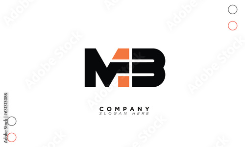 MB Alphabet letters Initials Monogram logo BM, M and B