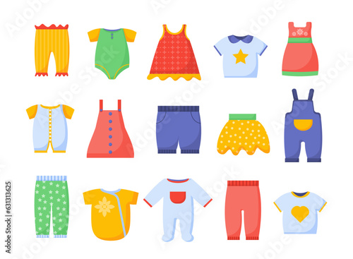 Set of clothes for babies vector