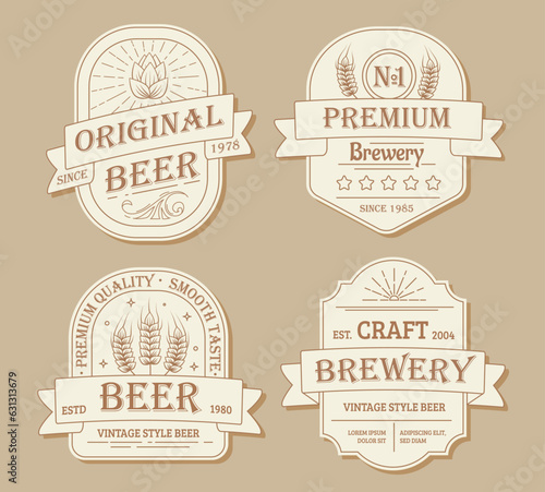 Original beer labels vector set