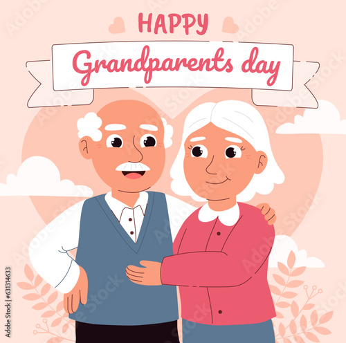 Happy grandparents day vector poster