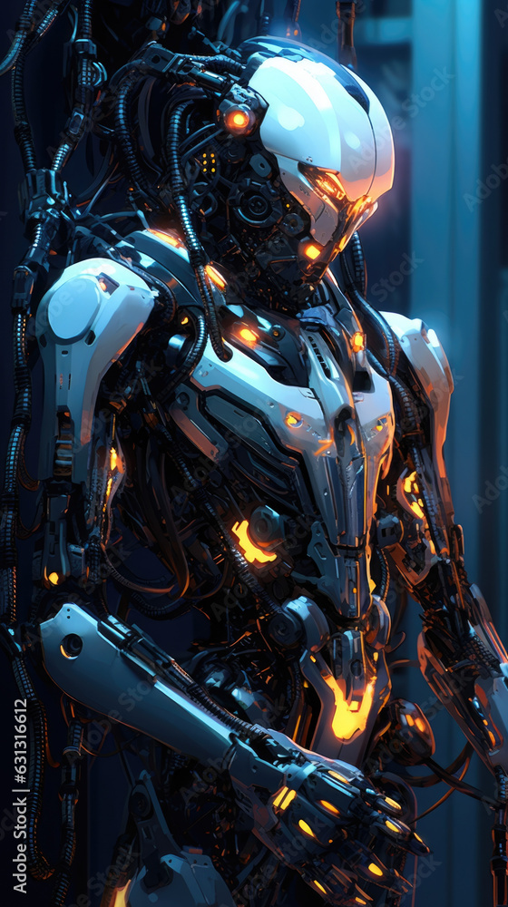 A close up of an intricate robotic armbot with glowing lights and wires ready to be put to use in the demonstration. cyberpunk ar A close up of an intricate robotic armbot with glowing lights and wires ready to be put to use in the demonstration. cyberpunk ar