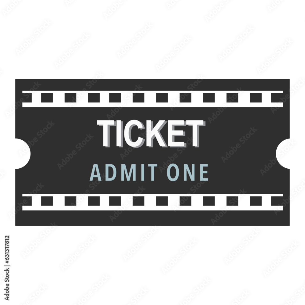 Black and white ticket