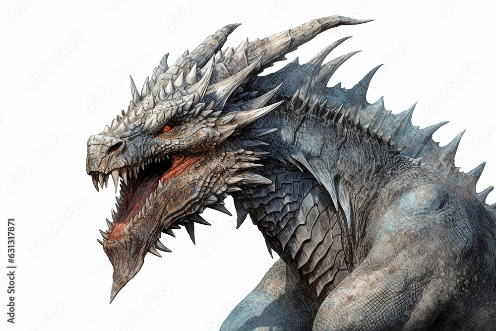 dragon head isolated on white background. dragon head isolated on white background.