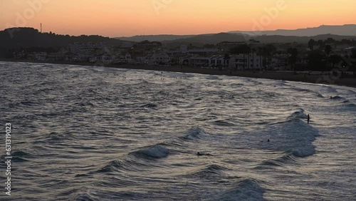 Sunset in the tourist city of AltaFulla in the province of Tarragona in Catalonia, Spain in summer