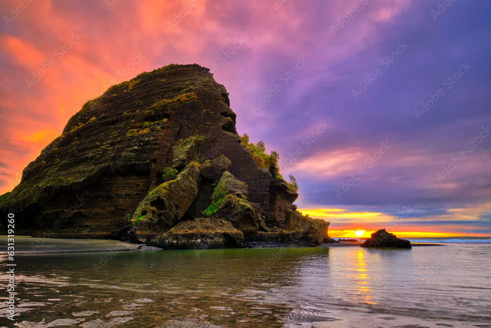 Naklejka premium Taitomo Rock, Piha Beach, New Zealand.