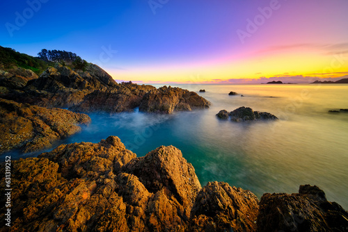 Sunrise on Little Palm Beach, Waiheke Island, New Zealand.
