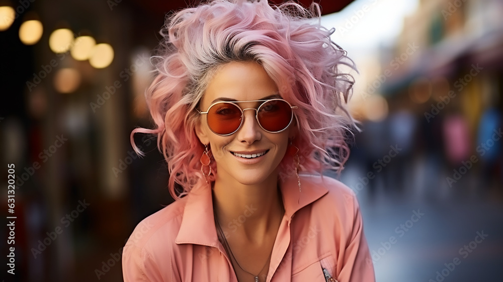 Portrait of modern woman in city looking to camera close up Portrait of modern woman in city looking to camera close up