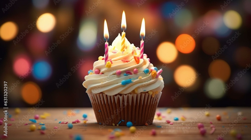 birthday cupcake with candles birthday cupcake with candles