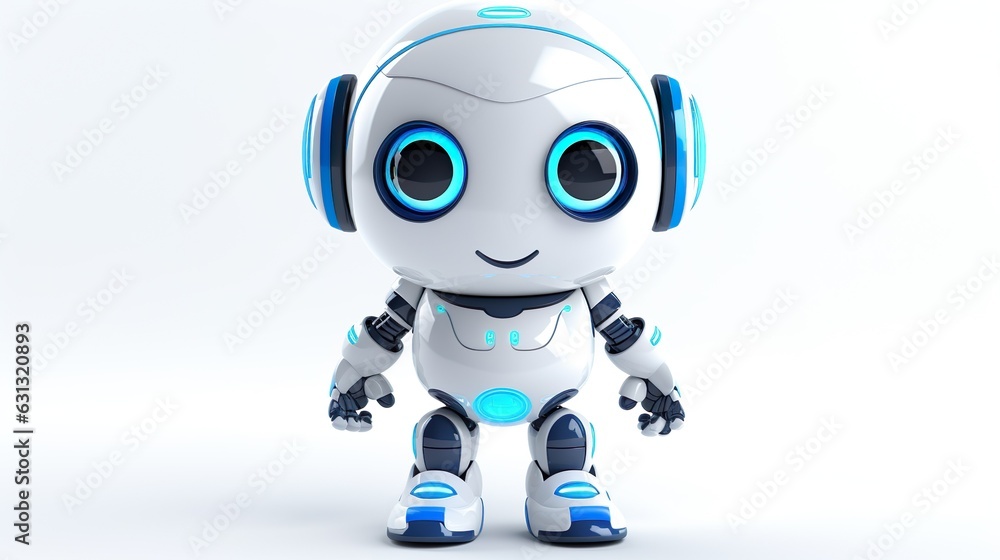 cute robot on white background for decorating the content of the project cute robot on white background for decorating the content of the project