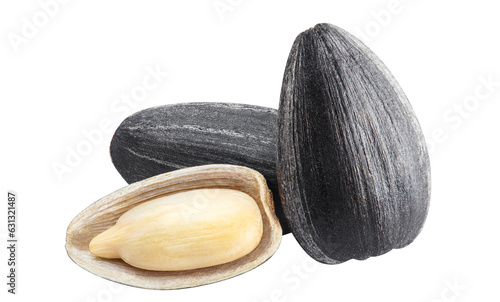 Delicious sunflower black seeds cut out