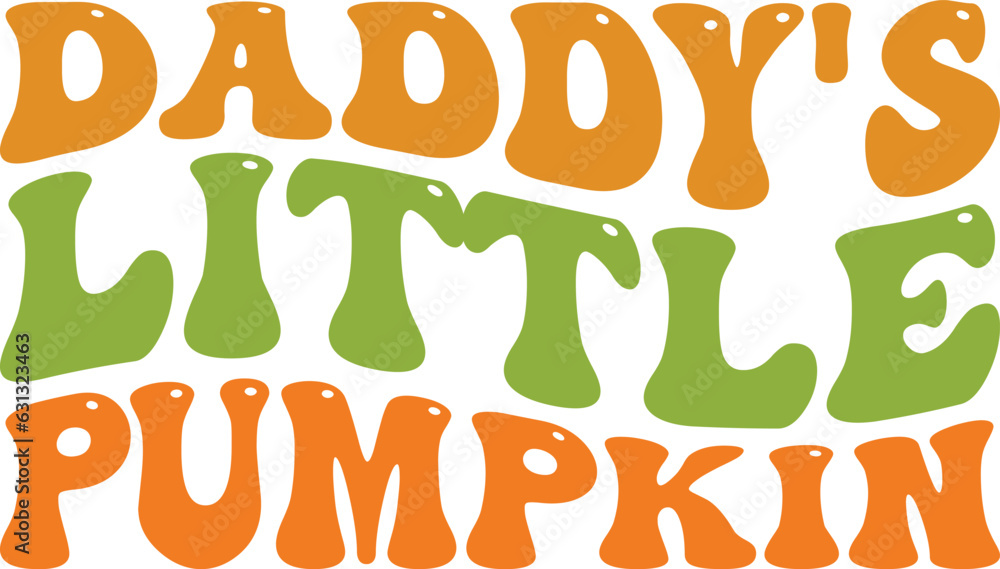 Daddy's Little Pumpkin Retro T-shirt Design