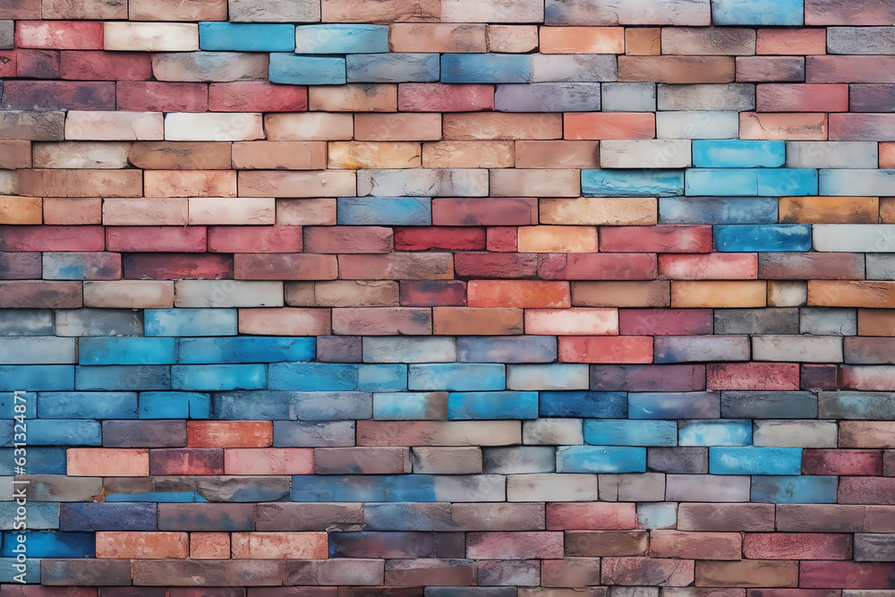 Fototapeta premium Generative AI : white brick wall may used as background