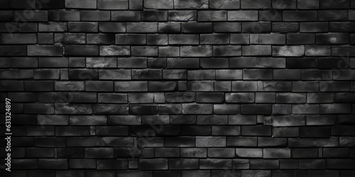 Generative AI   black brick wall  brickwork background for design