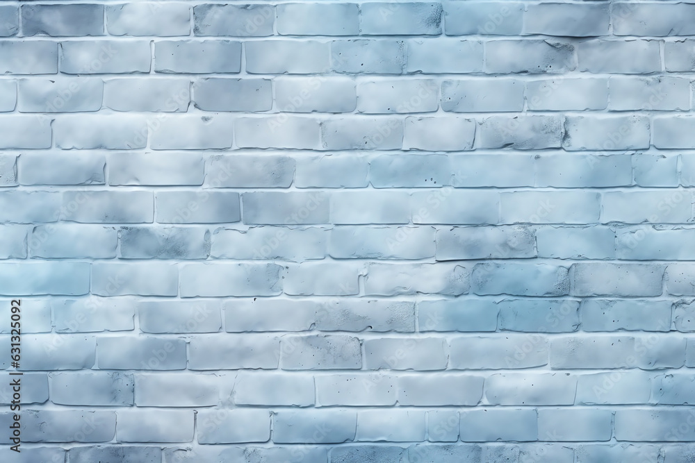 Generative AI : Large texture of light blue brick wall, textured