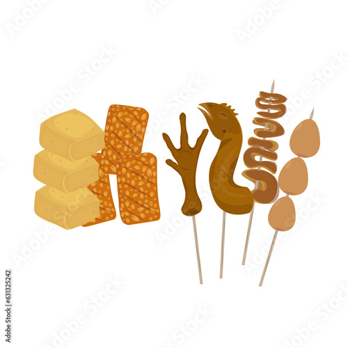 Logo Illustration of Various Side Dishes at the Angkringan