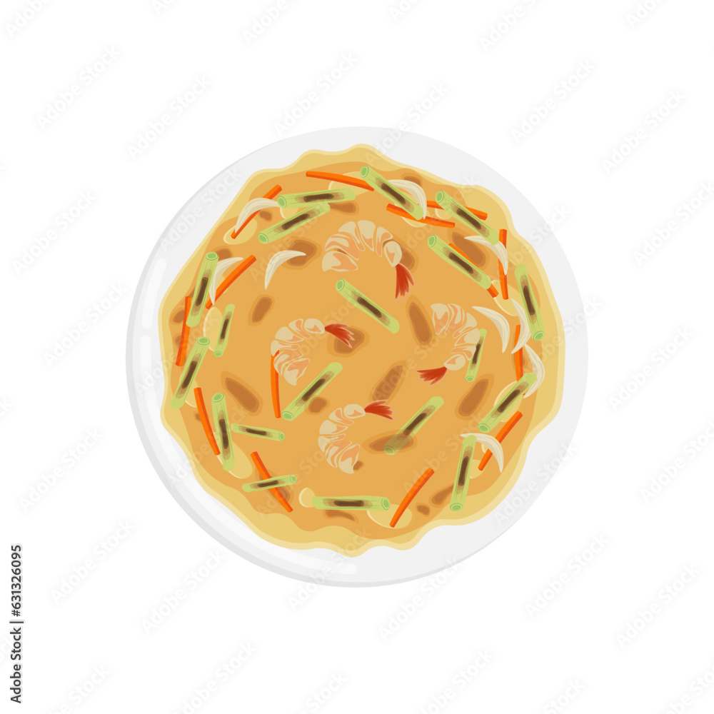 Haemul Pajeon Korean Pancake Illustration Logo Haemul Pajeon Korean Pancake Illustration Logo