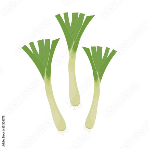 Fresh Green leeks Vector Illustration Logo
