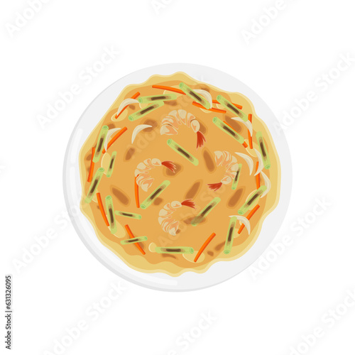 Haemul Pajeon Korean Pancake Illustration Logo