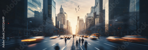 sunset in the city