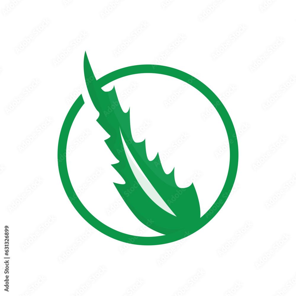 Fototapeta premium Aloe Vera Logo, Green Plant Health Design, Vector Illustration Symbol
