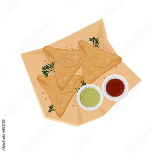 Samsa Samosa Somsa Illustration Logo