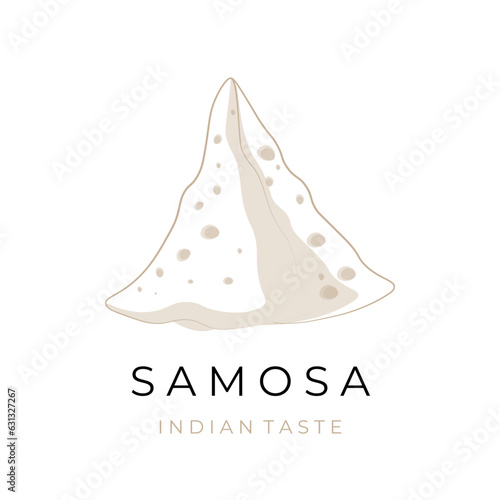 Samosa Simple Cartoon Illustration Logo