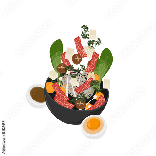 Logo Illustration of Sukiyaki Ready to Serve photo