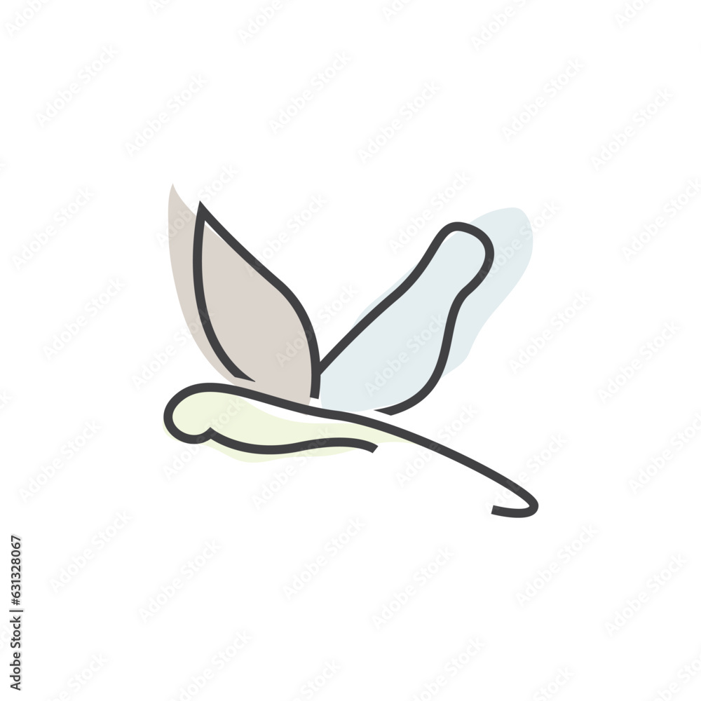 Fototapeta premium Dragonfly Logo, Flying Animal Design, Insect Vector Illustration Template