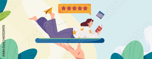 Education learning people flat vector concept hand drawn illustration
