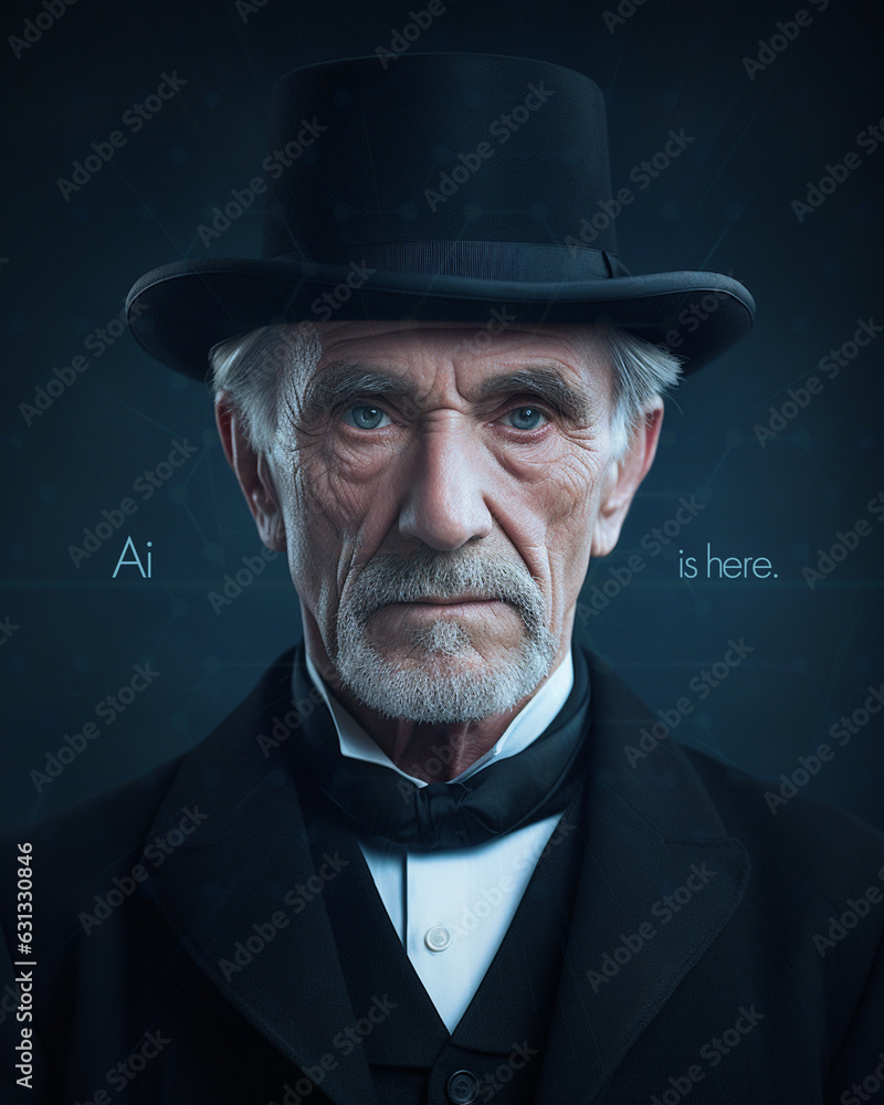 ai portrait of an older man in a suit and top hat ai portrait of an older man in a suit and top hat