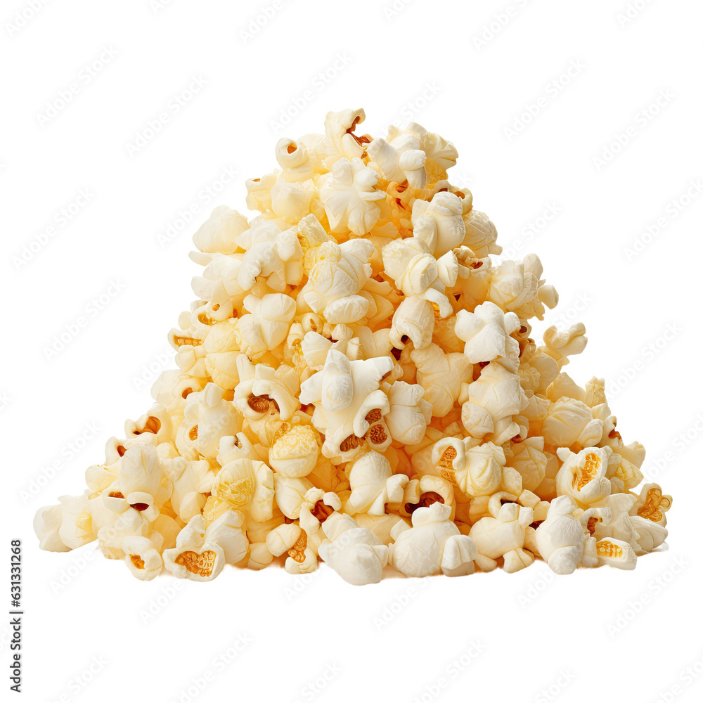 Delicious popcorn pile, on transparent backround. Delicious popcorn pile, on transparent backround.